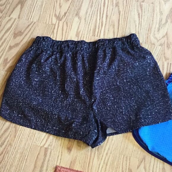 2 pair athletic shorts, both size medium, 1 blue, 1 black & white - Picture 9 of 12